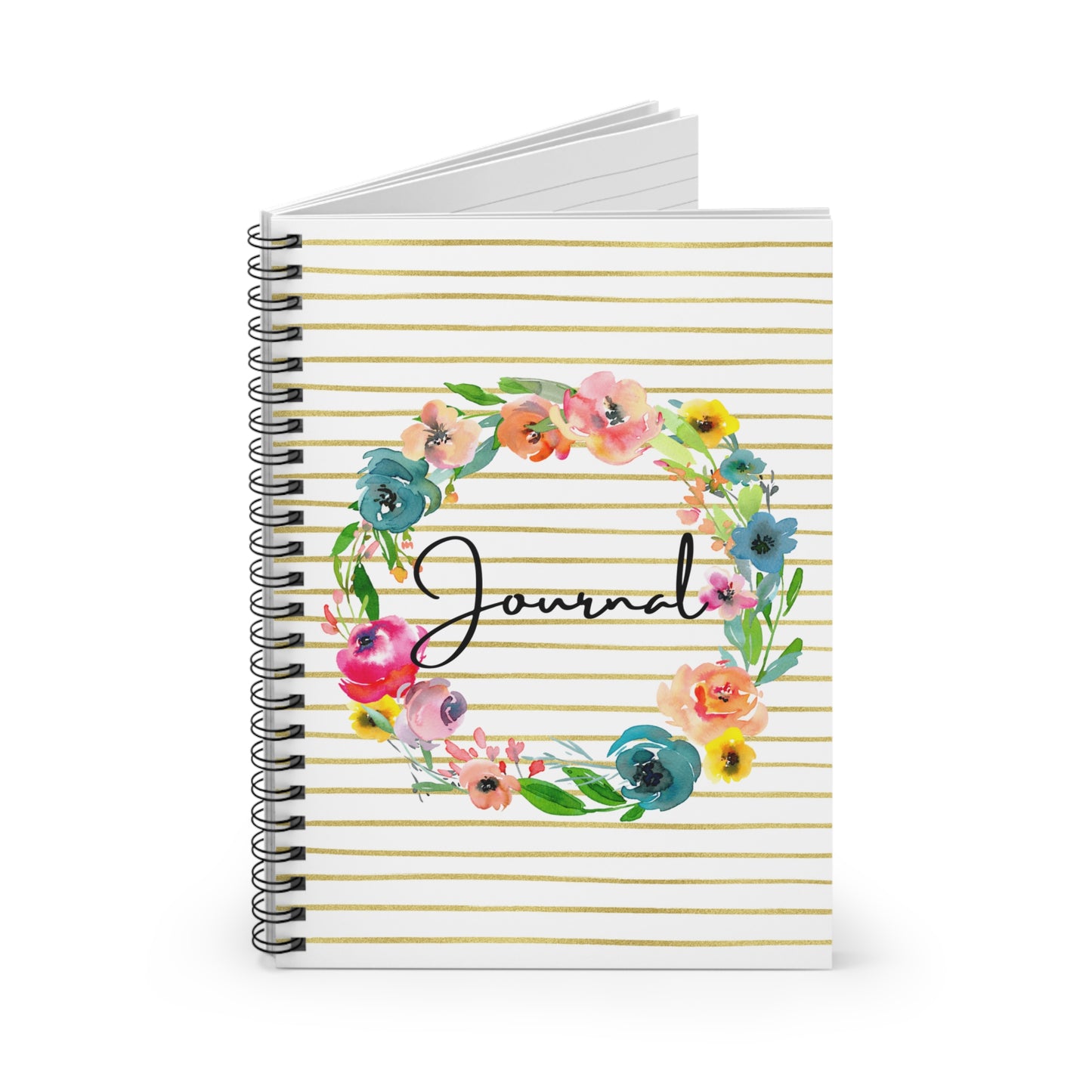 Floral Wreath Spiral Notebook - Ruled Line
