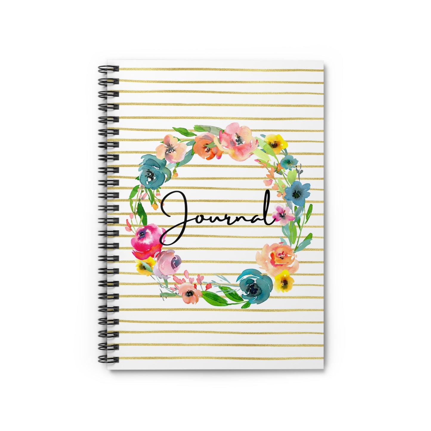 Floral Wreath Spiral Notebook - Ruled Line