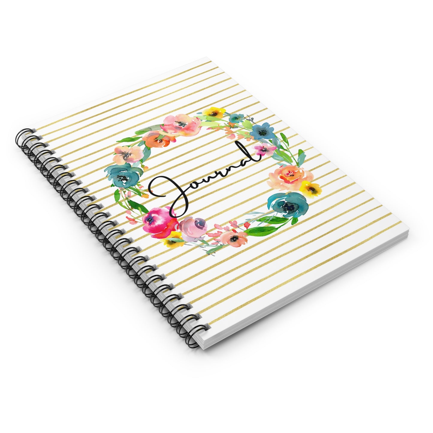 Floral Wreath Spiral Notebook - Ruled Line