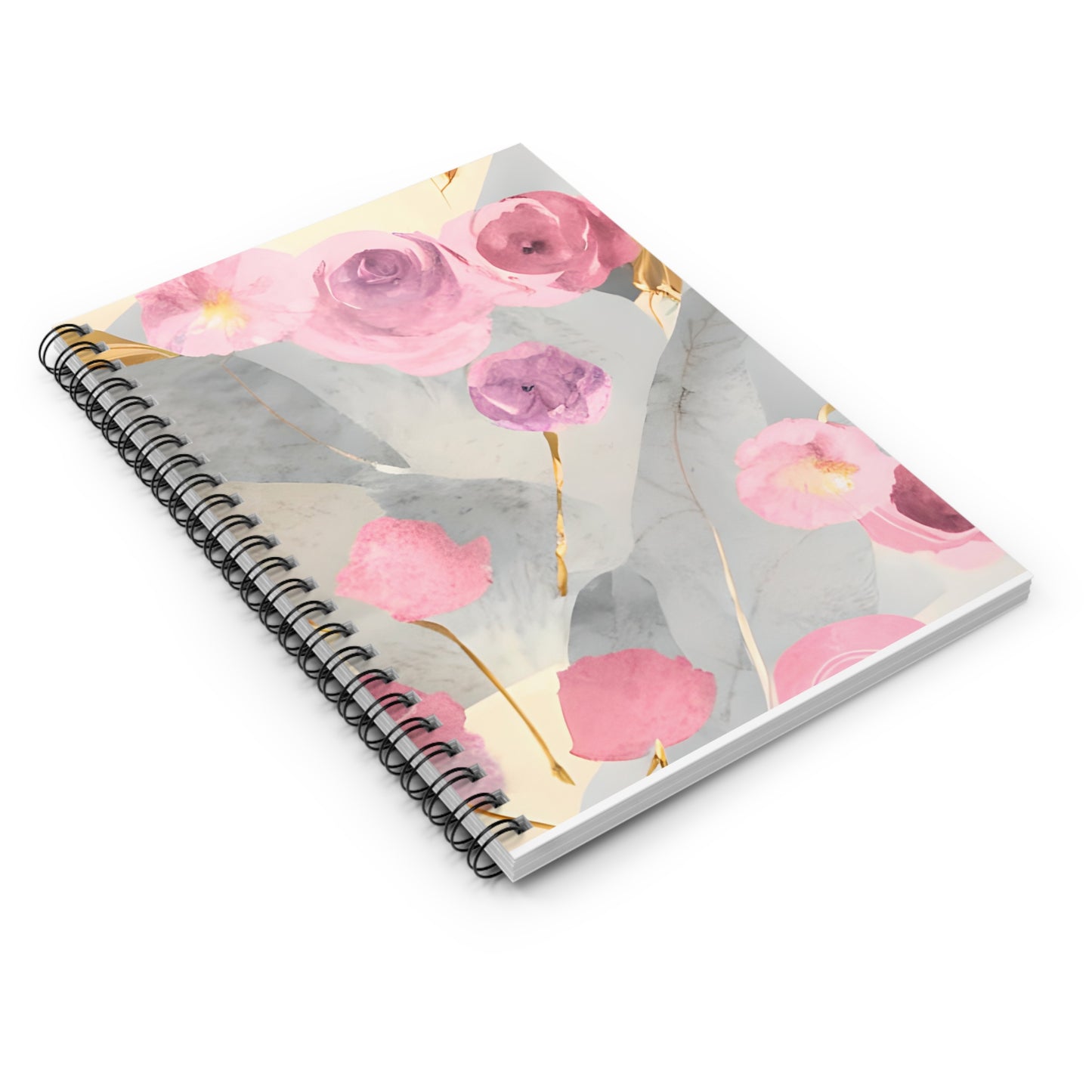 WaterColor Floral Light Purple Boho Spiral Notebook - Ruled Line