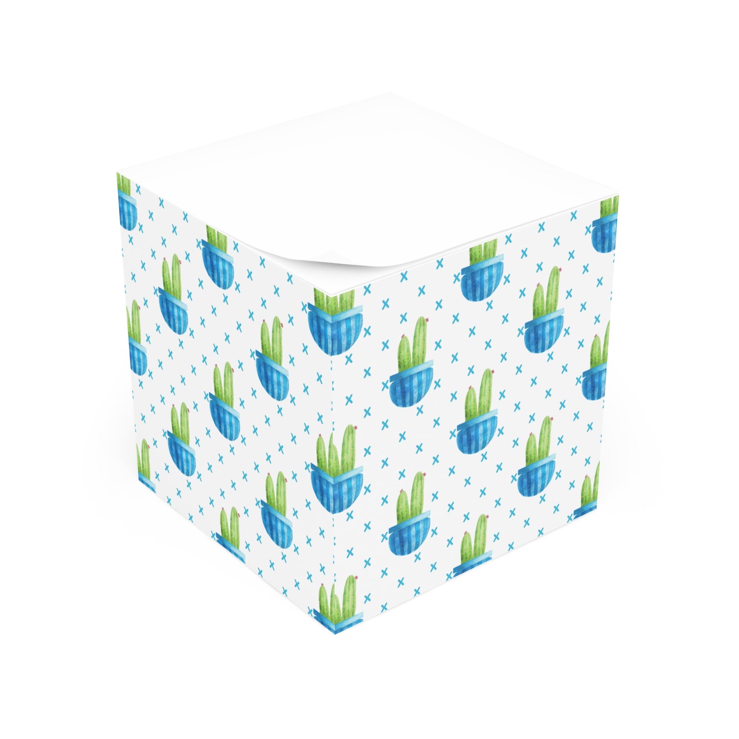 Blue Cactus Note Cube