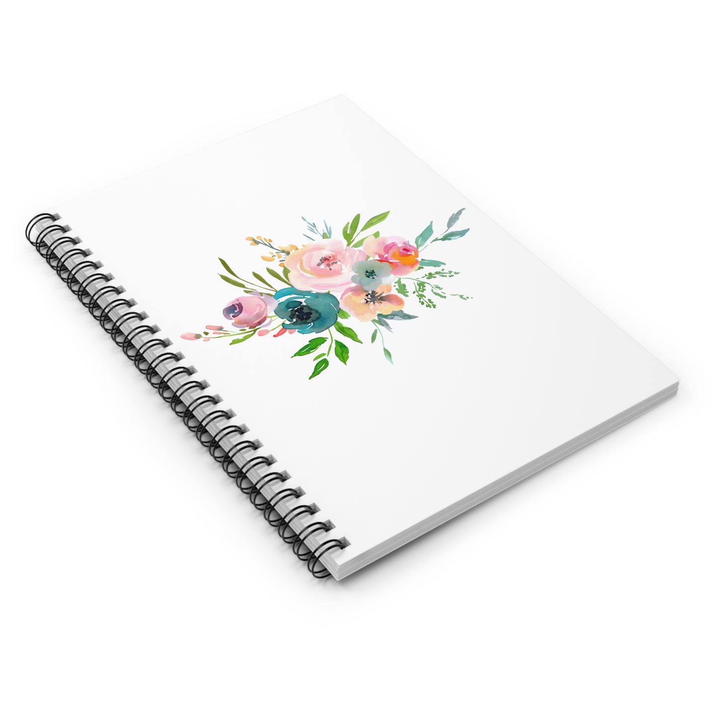 Light Floral Bouquet Spiral Notebook - Ruled Line