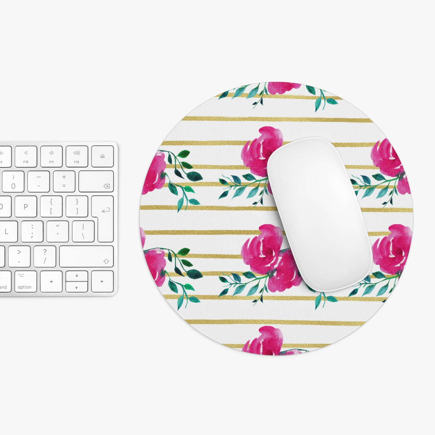 Pink Floral Lined Mouse Pad