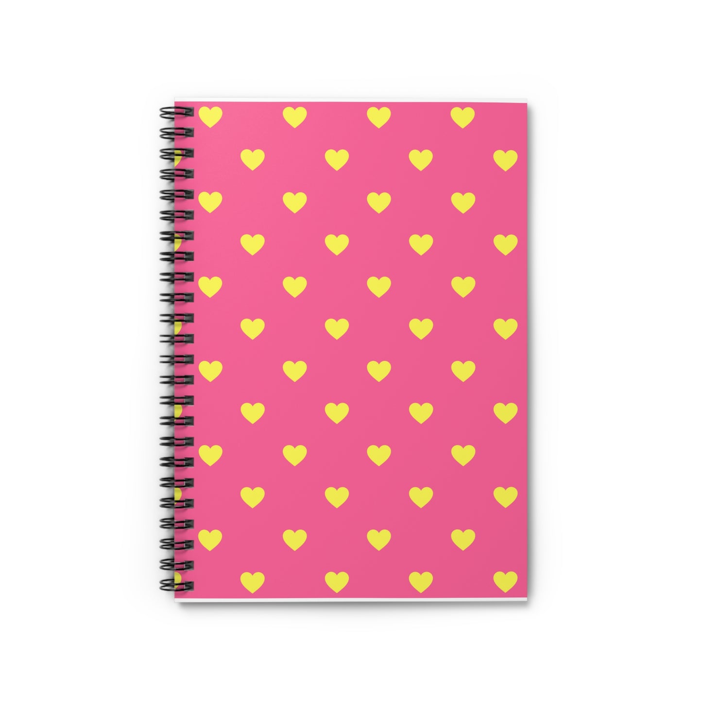 Pink and Yellow Heart Spiral Notebook - Ruled Line