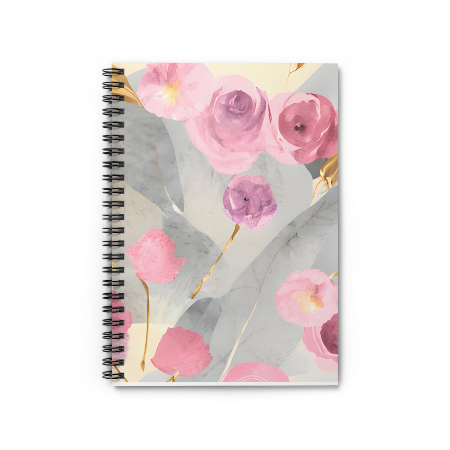 WaterColor Floral Light Purple Boho Spiral Notebook - Ruled Line