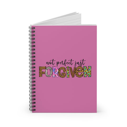 Forgiven Spiral Notebook - Ruled Line- Light Pink