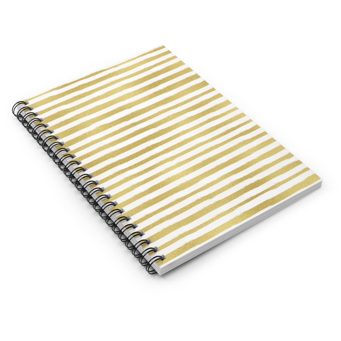 Gold Striped Spiral Notebook - Ruled Line