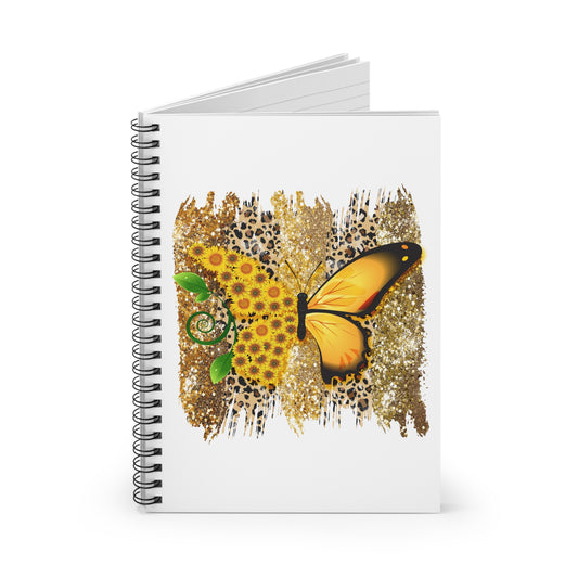 Split Butterfly Spiral Notebook - Ruled Line