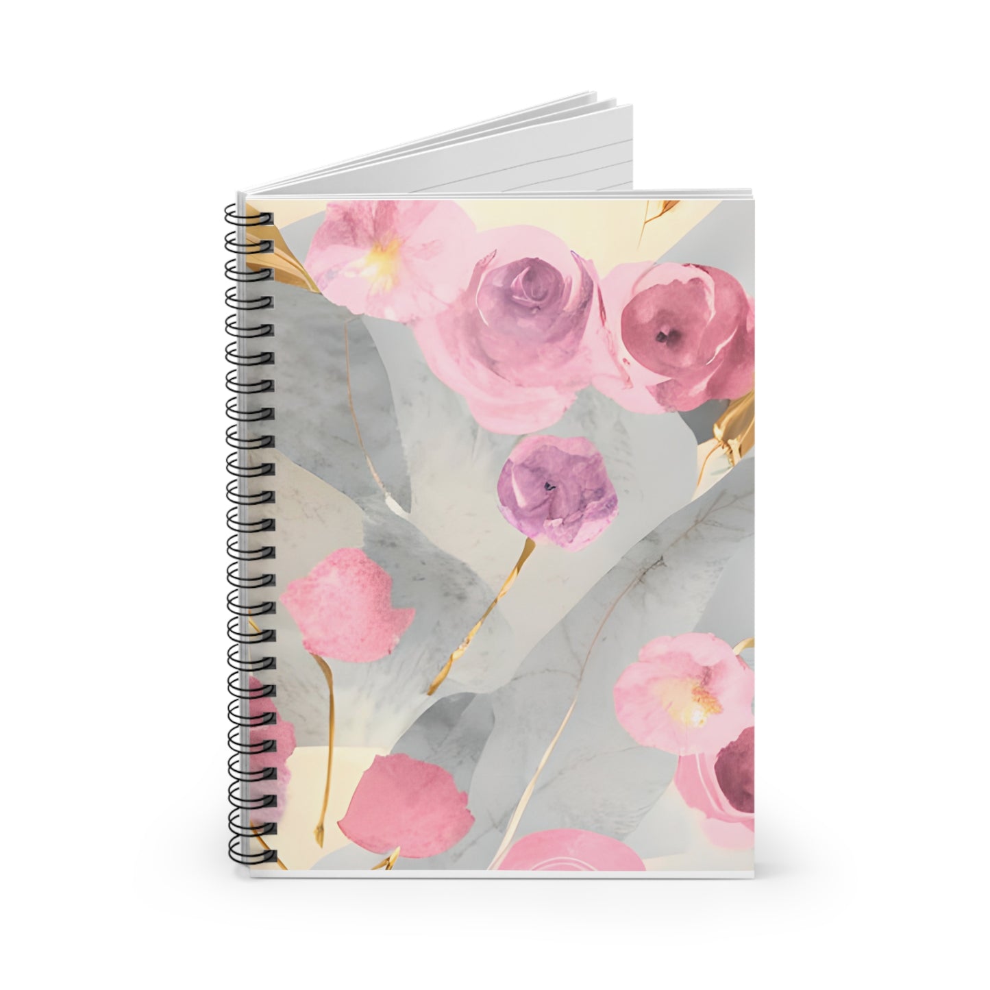 WaterColor Floral Light Purple Boho Spiral Notebook - Ruled Line