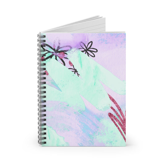 Abstract Retro 1 Watercolor Spiral Notebook - Ruled Line