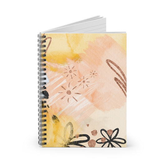 Abstract Retro 5 Watercolor Spiral Notebook - Ruled Line