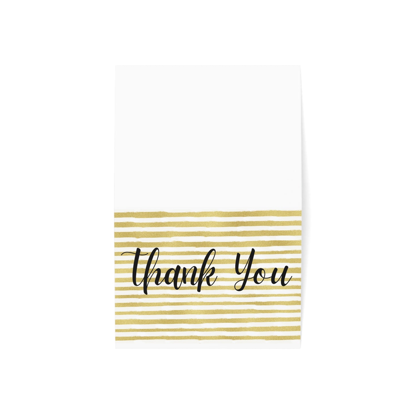 Gold Striped Thank you Cards (1, 10, 30, and 50pcs)