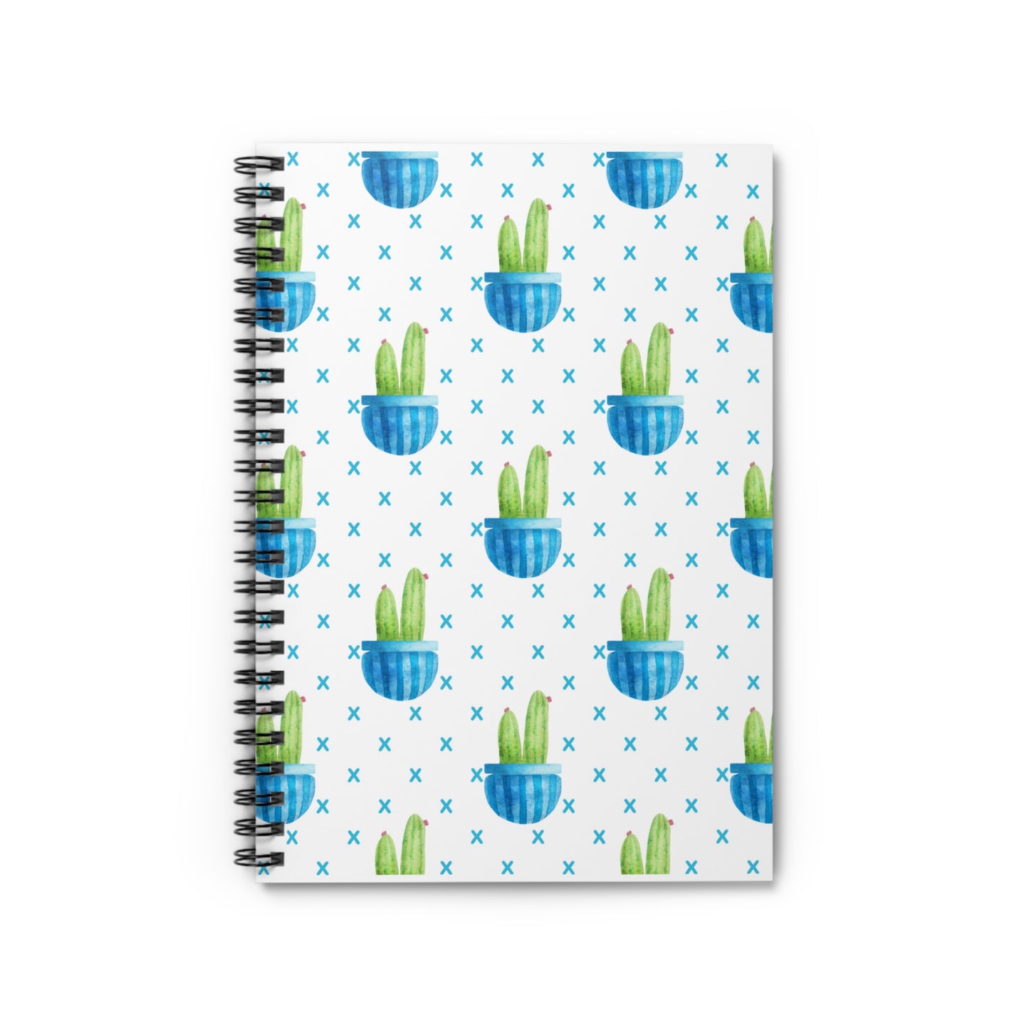 Potted Cactus Print Spiral Notebook - Ruled Line