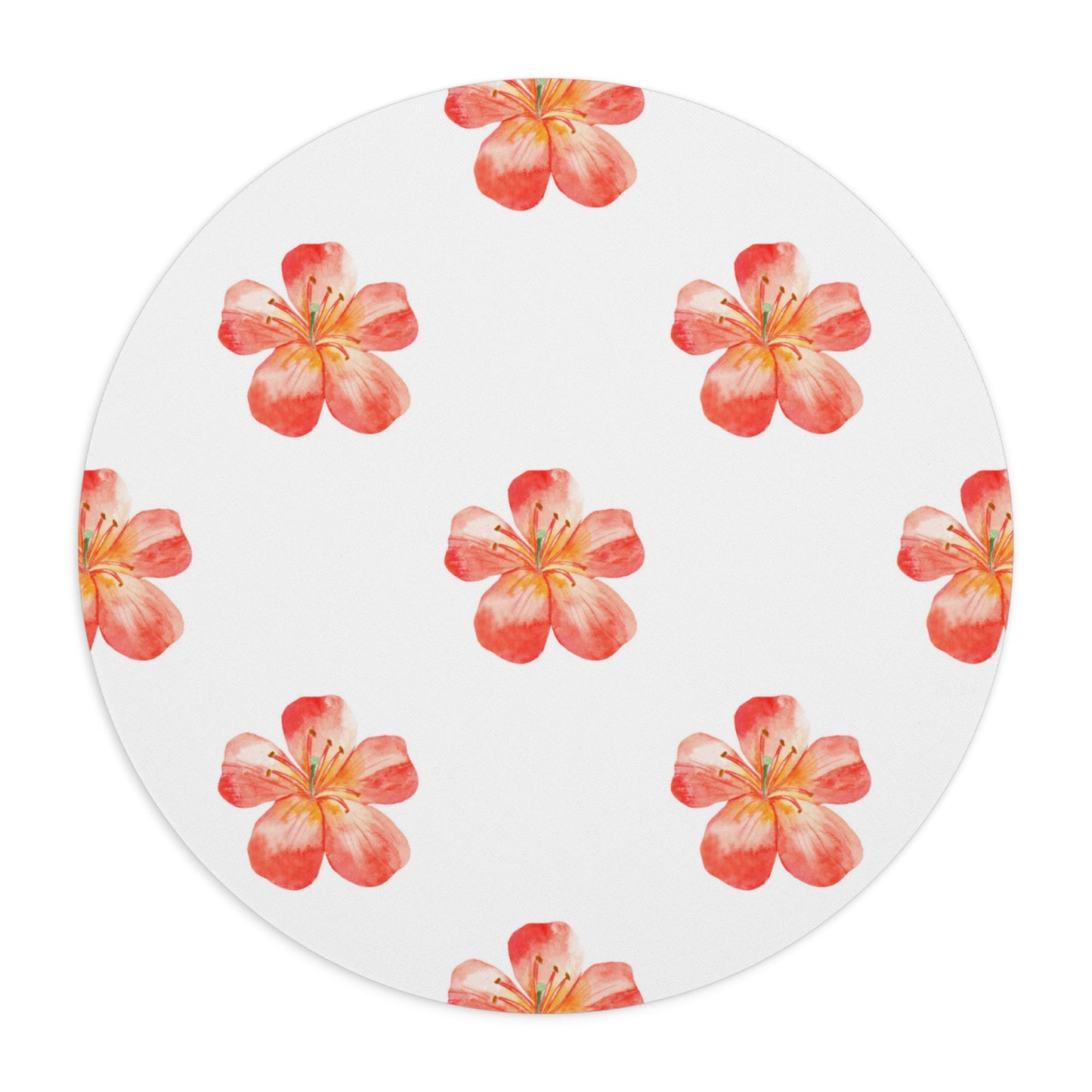 Orange Floral Mouse Pad