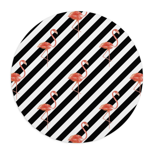 Flamingo Black Mouse Pad
