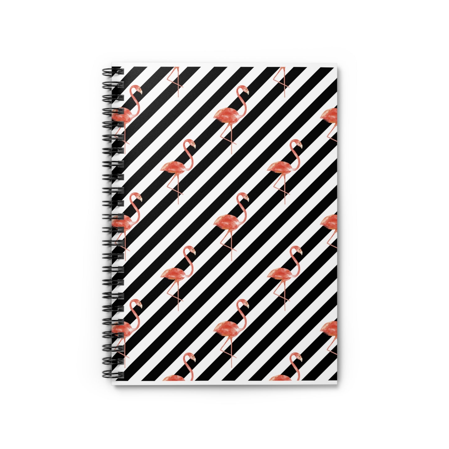 Flamingo Stripe Spiral Notebook - Ruled Line