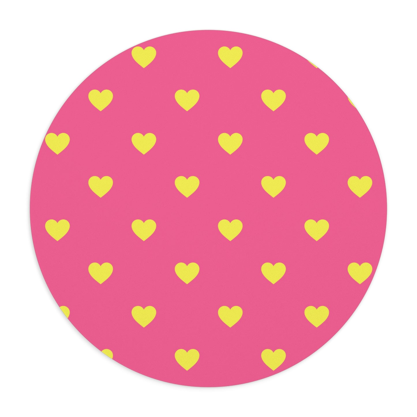 Pink and Yellow Heart Mouse Pad