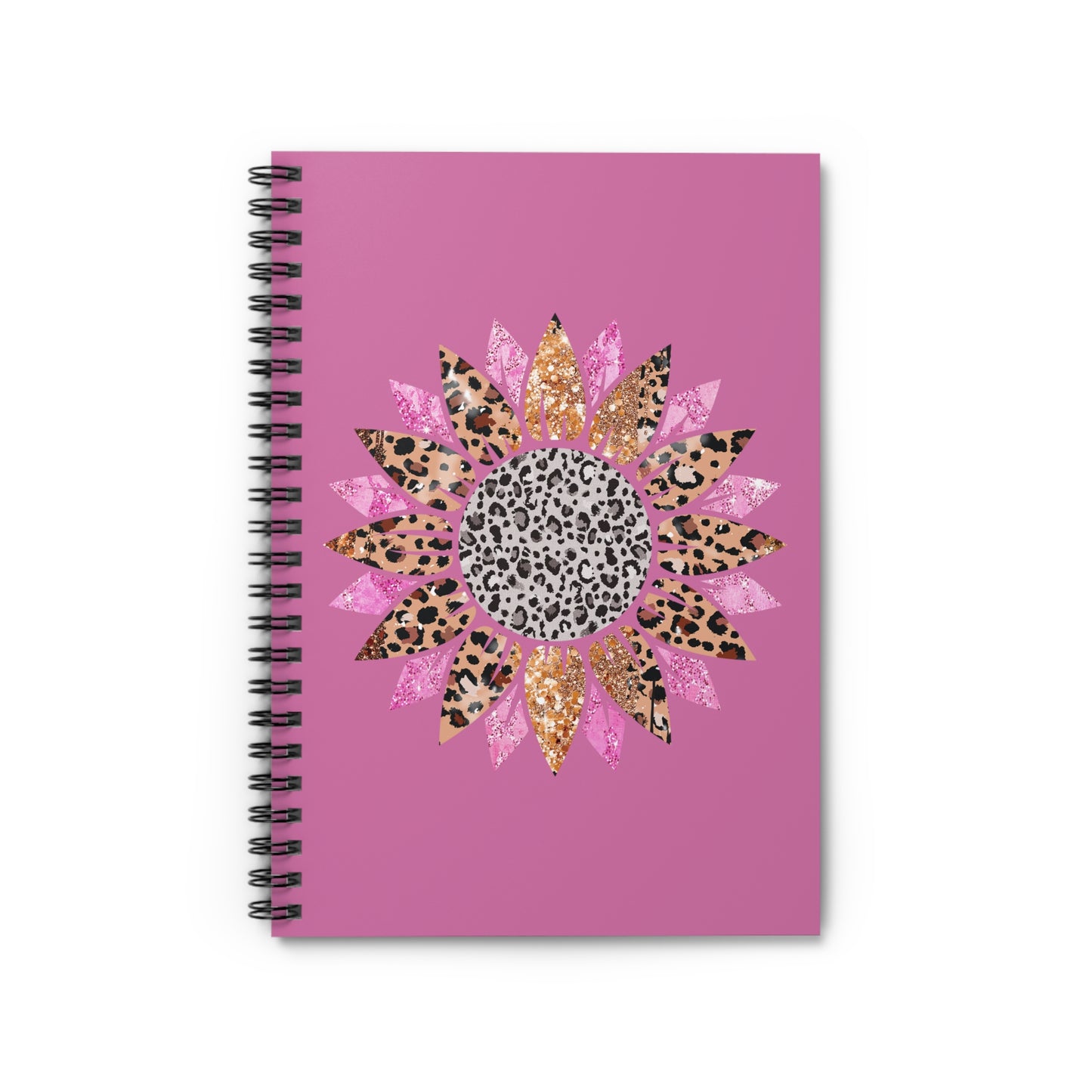 Sunflower Spiral Notebook - Ruled Line- Pink