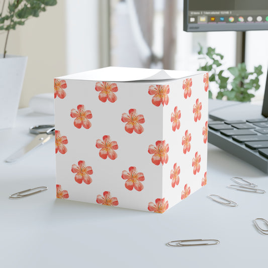 Orange Floral Note Cube