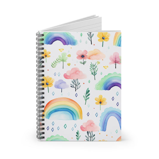 Rainbow Collection 4 Watercolor Spiral Notebook - Ruled Line
