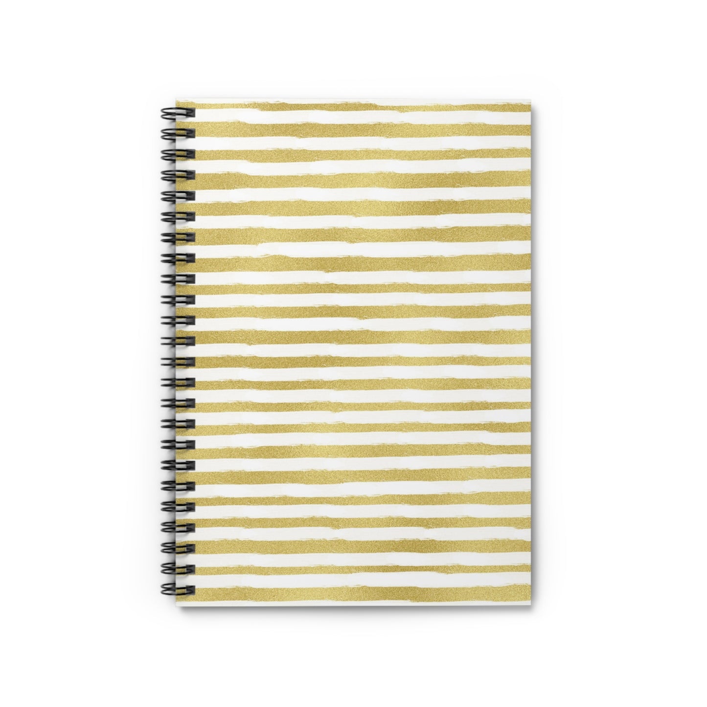 Gold Striped Spiral Notebook - Ruled Line