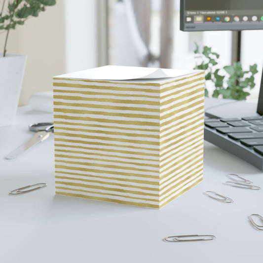 Gold Stripe Note Cube