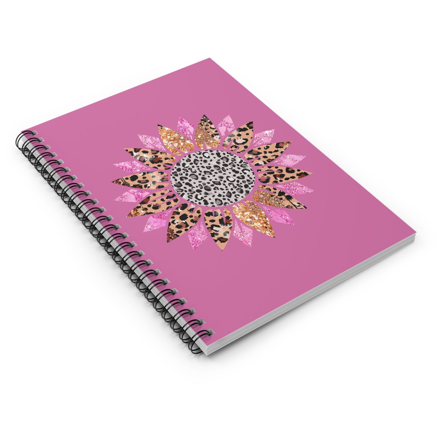 Sunflower Spiral Notebook - Ruled Line- Pink