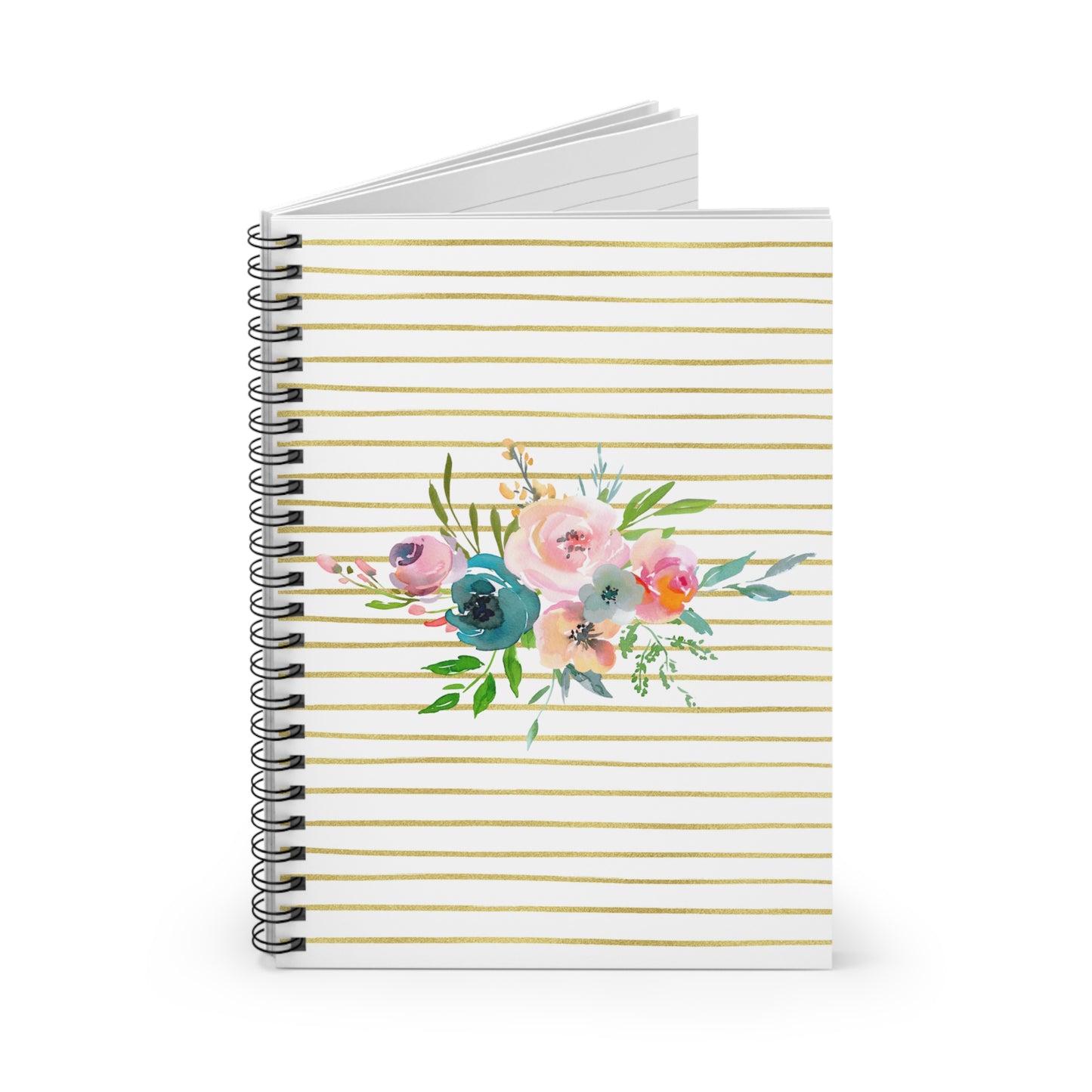 Light Watercolor Floral Bouquet Spiral Notebook - Ruled Line