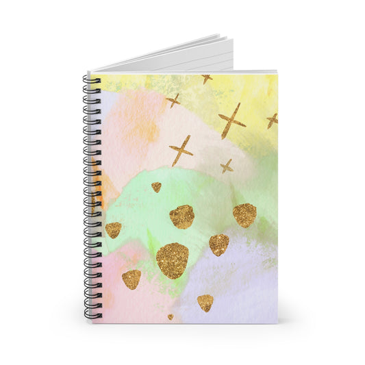 Abstract Retro 4 Watercolor Spiral Notebook - Ruled Line
