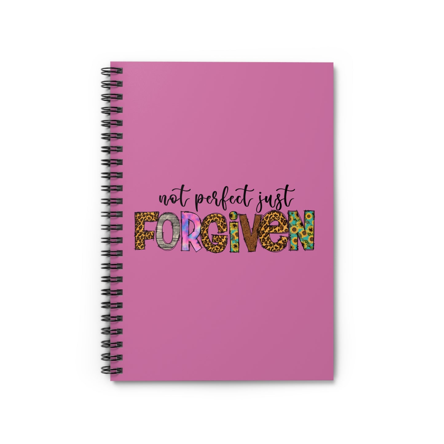 Forgiven Spiral Notebook - Ruled Line- Light Pink