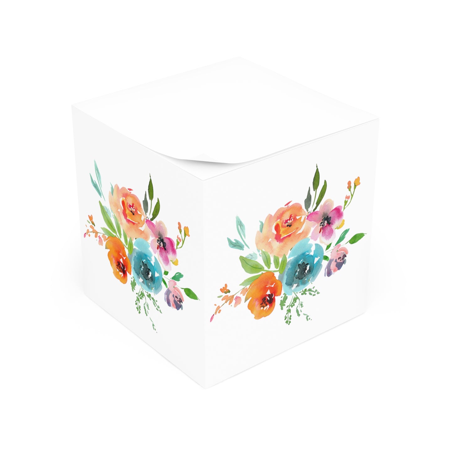 Bright Floral Bouquet Note Cube