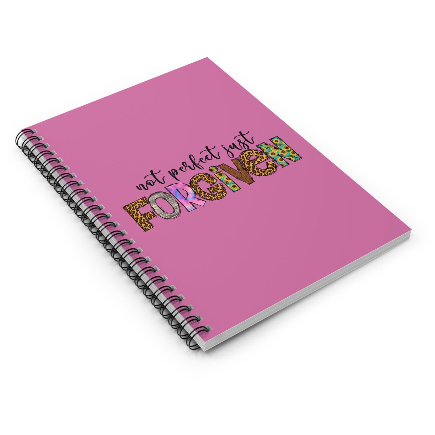 Forgiven Spiral Notebook - Ruled Line- Light Pink