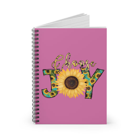 Choose Joy Spiral Notebook - Ruled Line- Pink