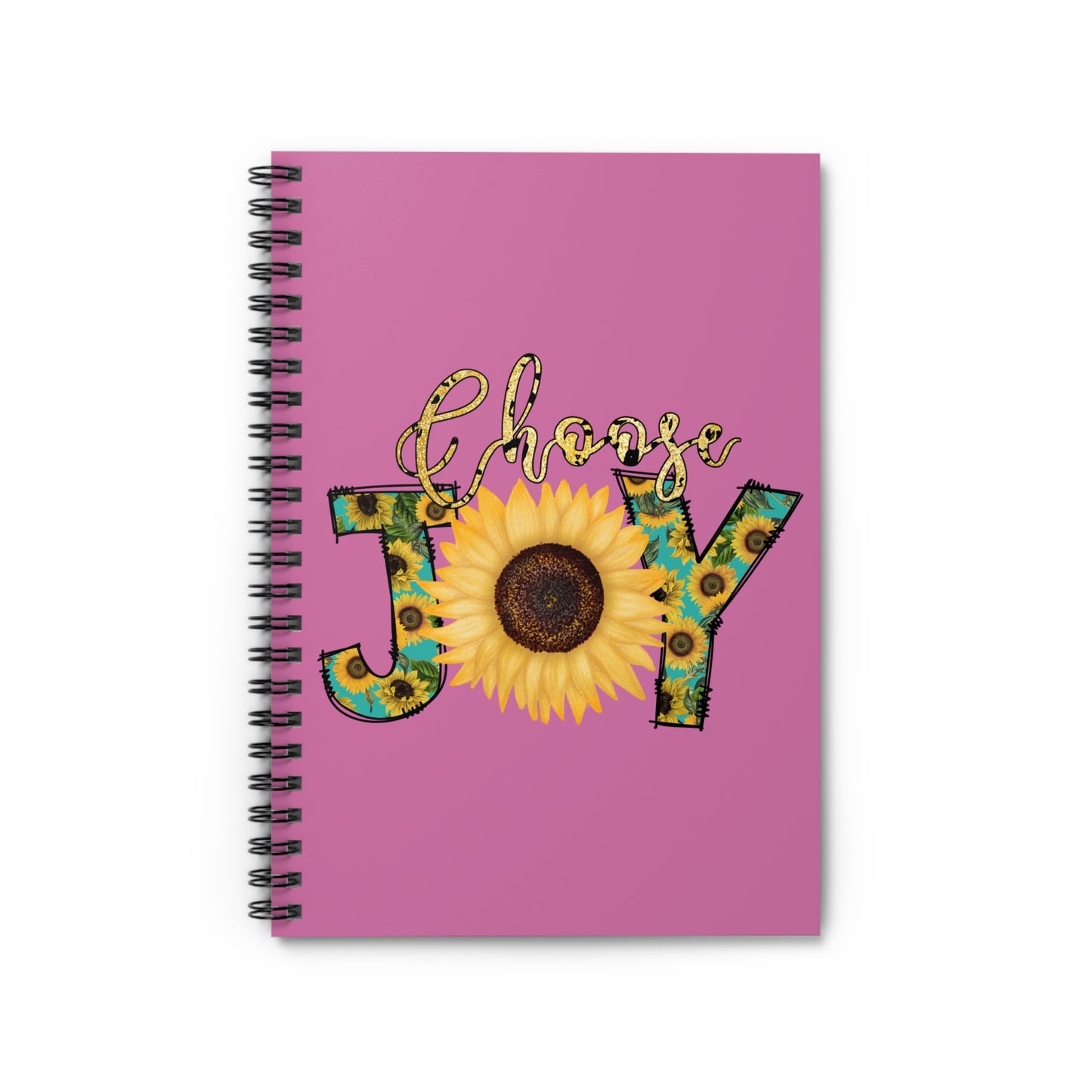Choose Joy Spiral Notebook - Ruled Line- Pink