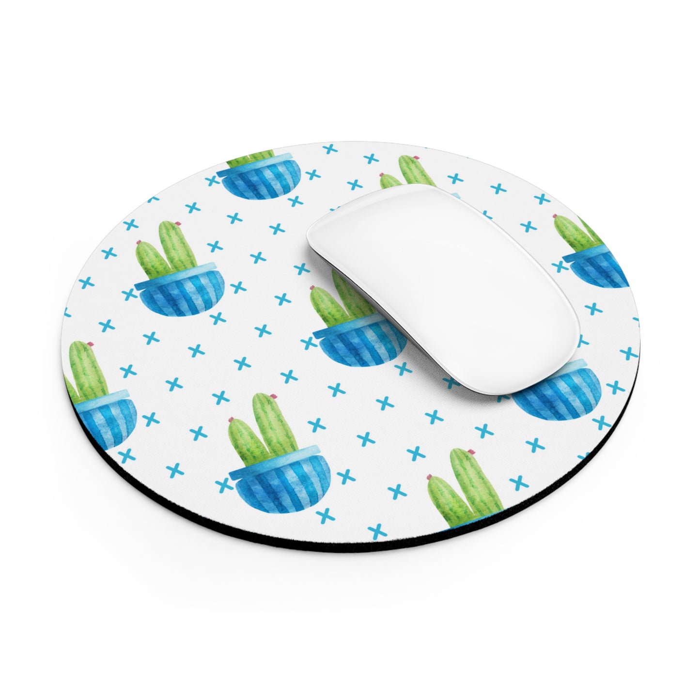 Blue Cactus Mouse Pad
