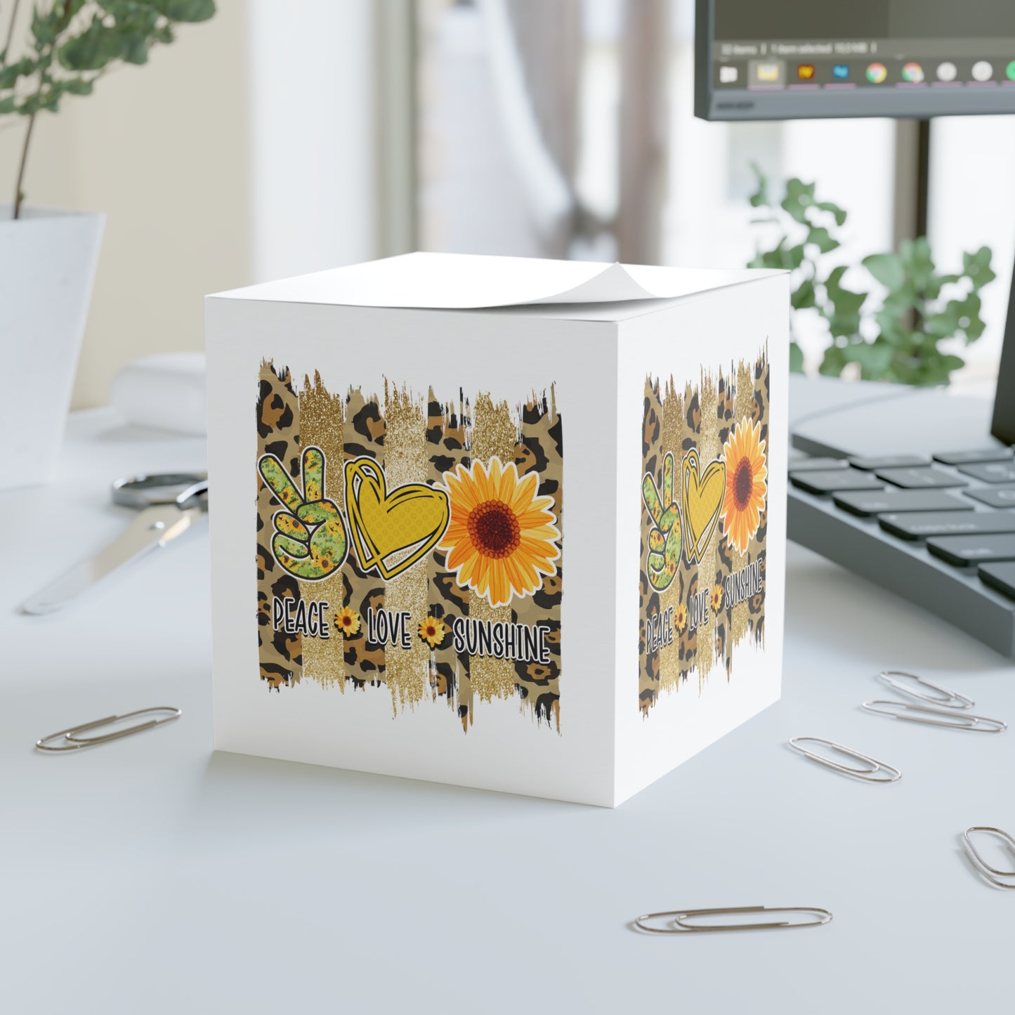 Peace Love Sunshine Note Cube