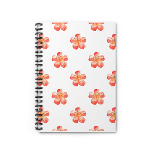 Orange Flower Spiral Notebook - Ruled Line
