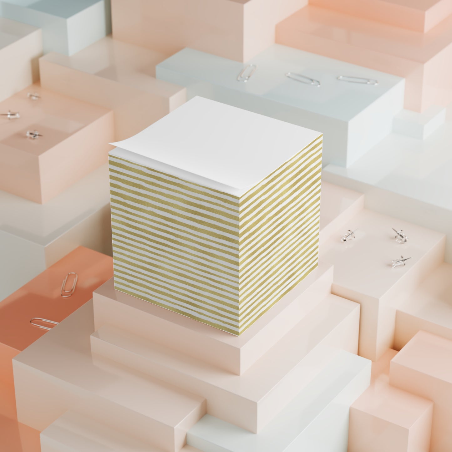 Gold Stripe Note Cube