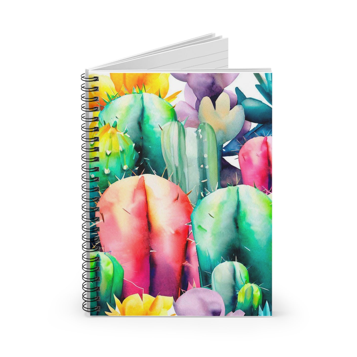 WaterColor Cactus Spiral Notebook - Ruled Line