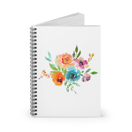 Bright Floral Bouquet Spiral Notebook - Ruled Line
