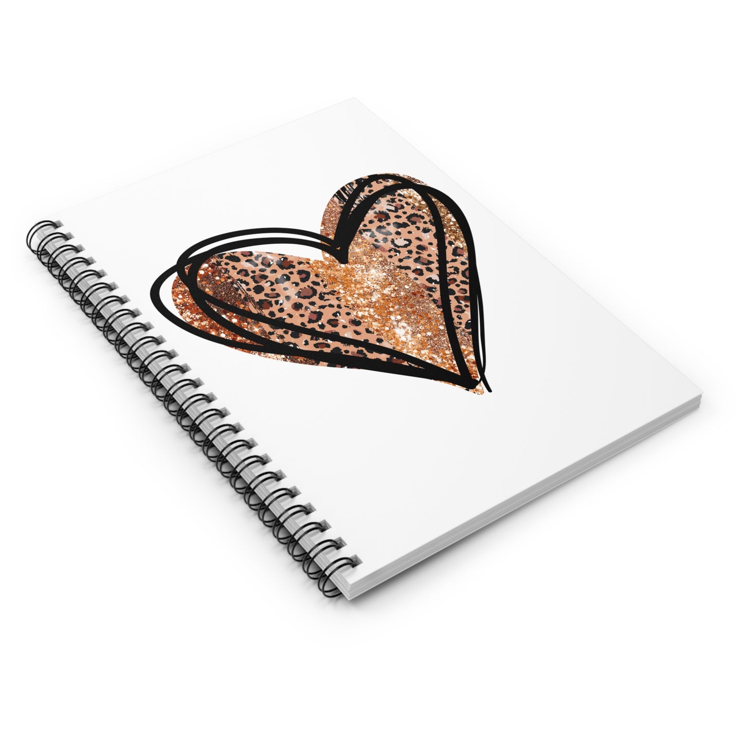 Leopard Heart Spiral Notebook - Ruled Line