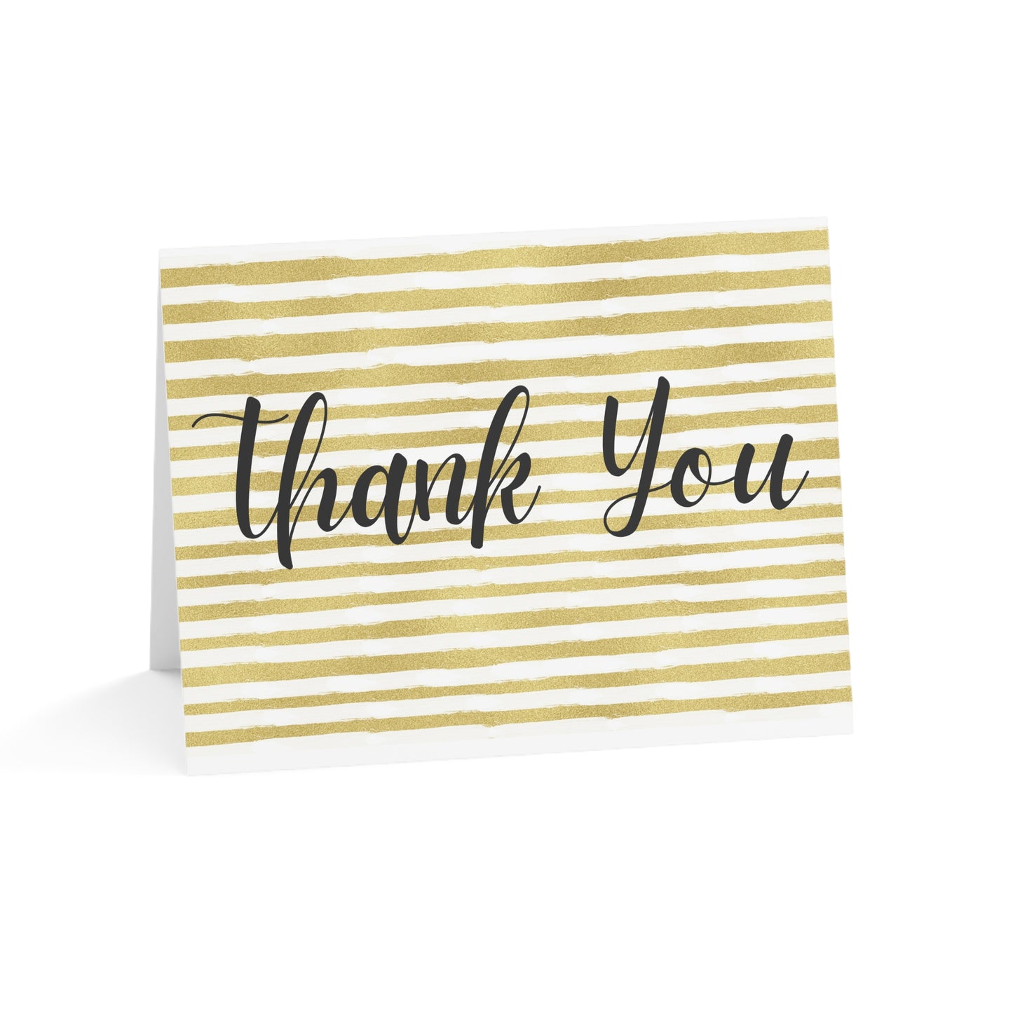 Gold Striped Thank you Cards (1, 10, 30, and 50pcs)