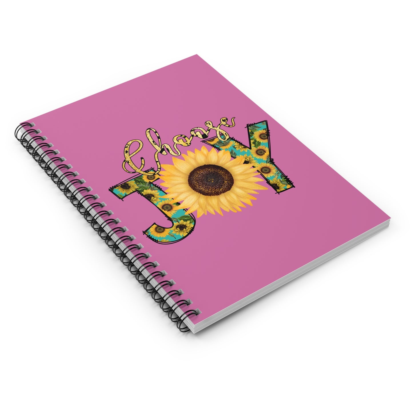 Choose Joy Spiral Notebook - Ruled Line- Pink