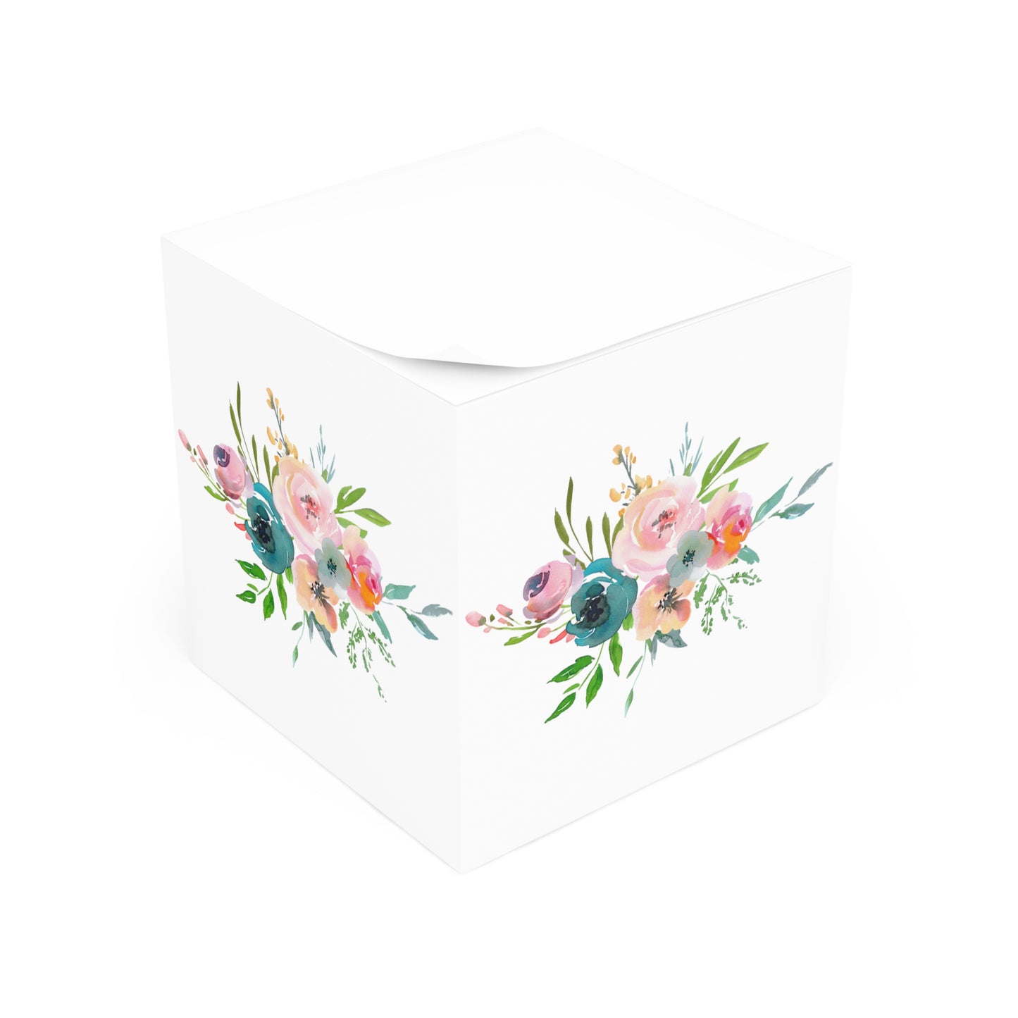 Light Floral Bouquet Note Cube