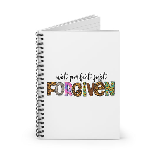 Forgiven Spiral Notebook - Ruled Line- White