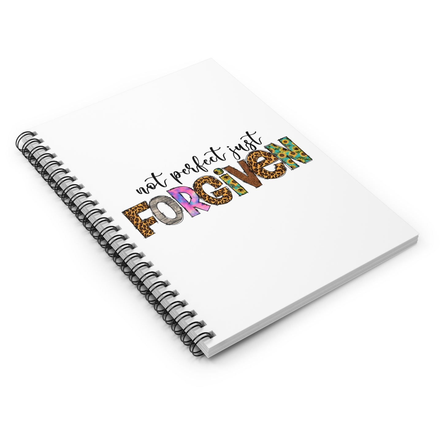 Forgiven Spiral Notebook - Ruled Line- White