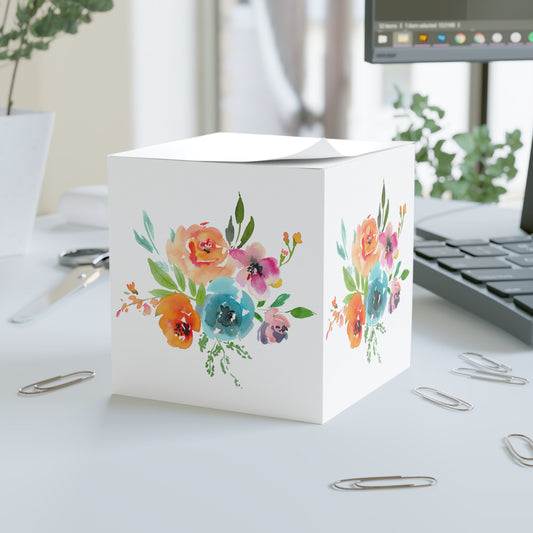 Bright Floral Bouquet Note Cube
