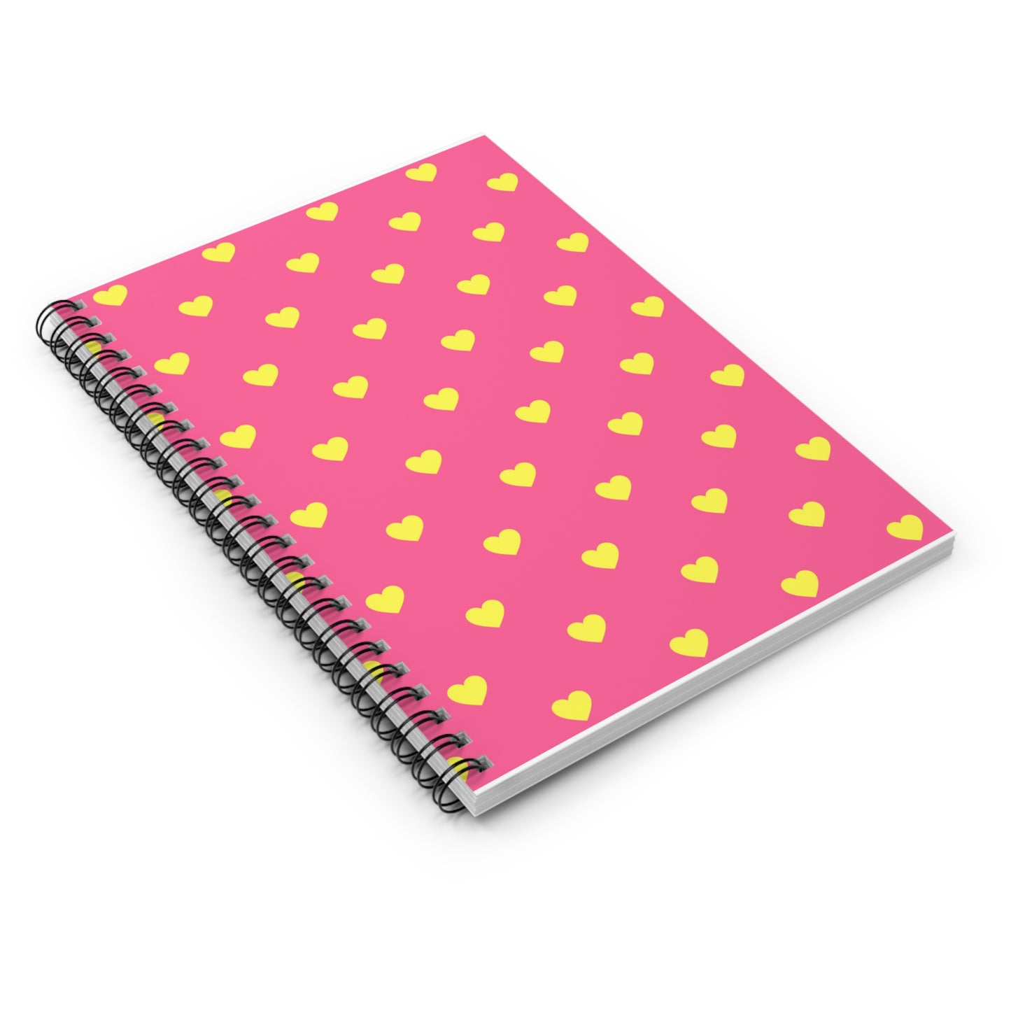 Pink and Yellow Heart Spiral Notebook - Ruled Line