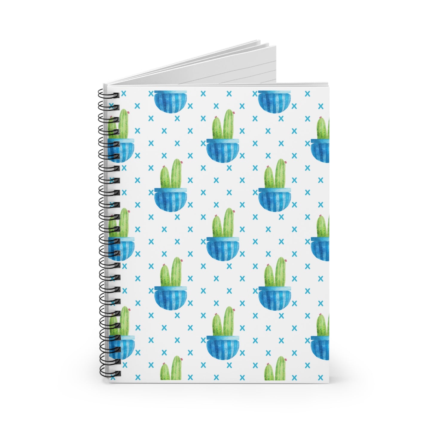 Potted Cactus Print Spiral Notebook - Ruled Line