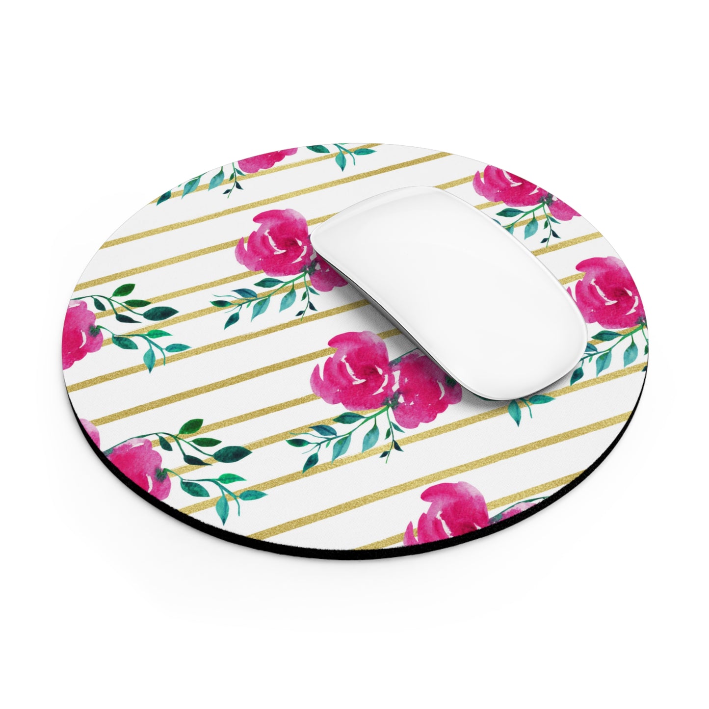 Pink Floral Lined Mouse Pad